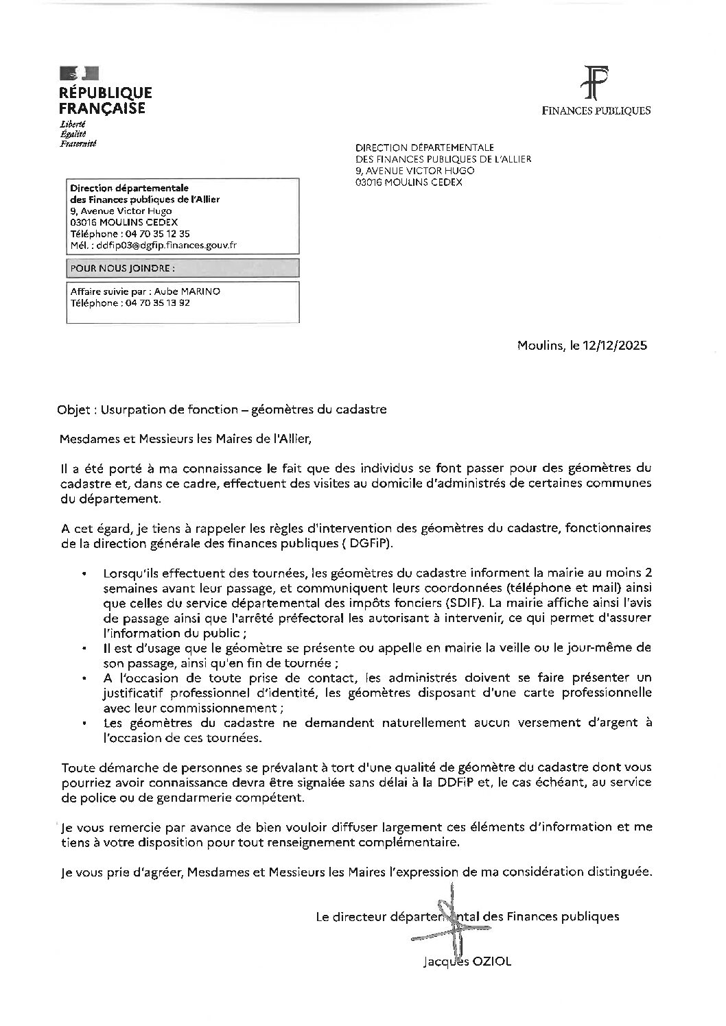 USURPATION DE FONCTION GÉOMÊTRE